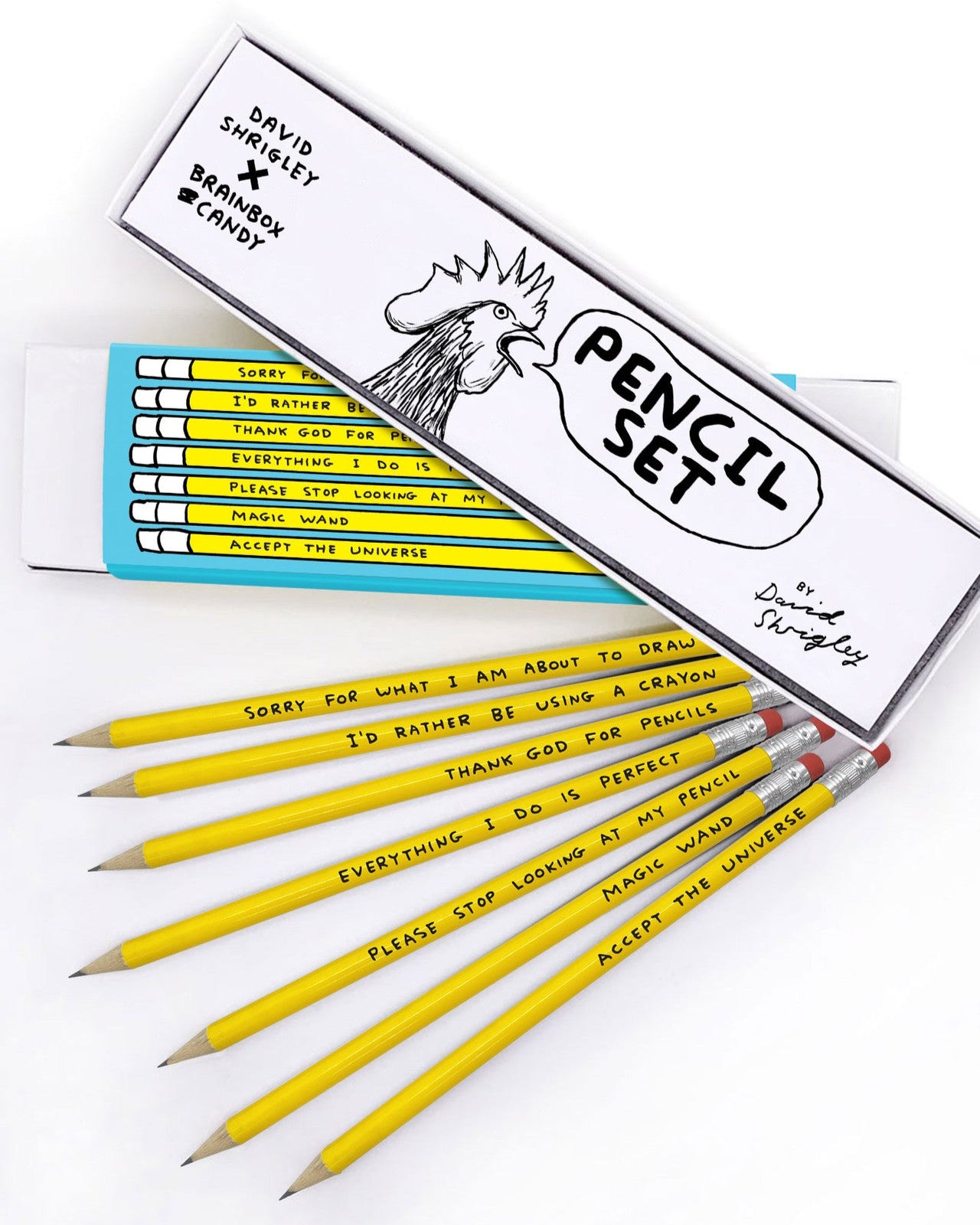 Funny David Shrigley Pencil Box Set
