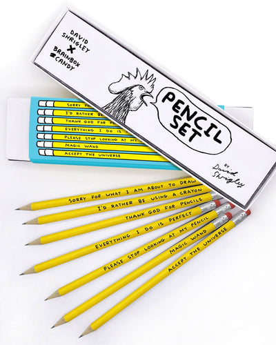 Funny David Shrigley Pencil Box Set