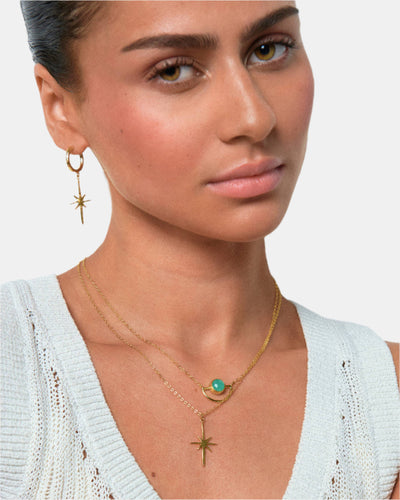 Elise Aqua Chalcedony Pendant Necklace