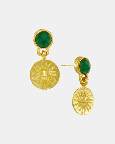 Helia Emerald Drop Stud Earring