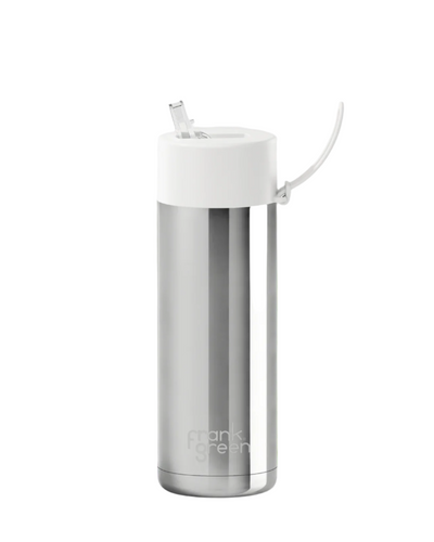 Frank Green Ceramic Reusable Bottle / Chrome Edition / 20Oz W Straw