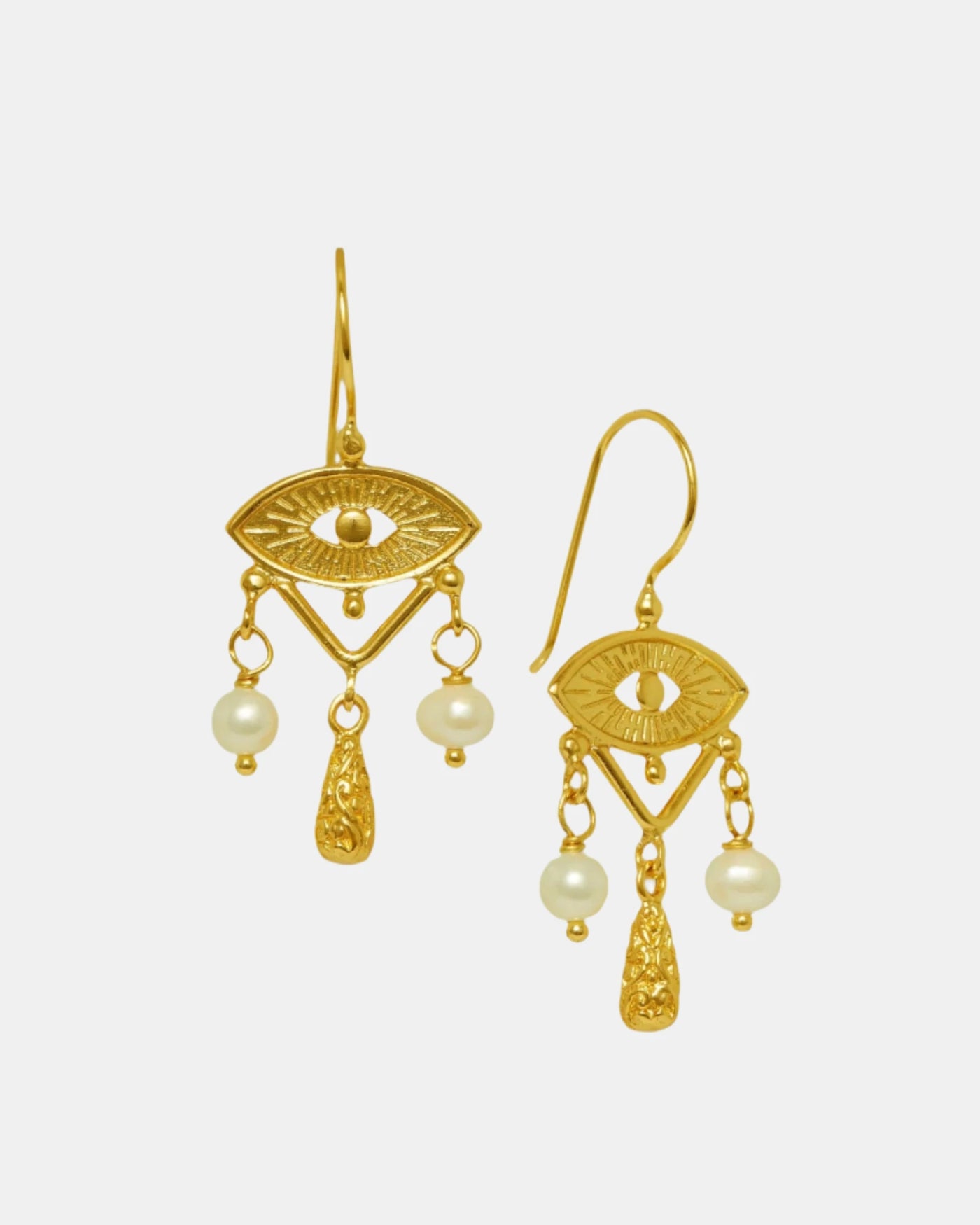 Zahra Pearl Evil Eye Drop Earring