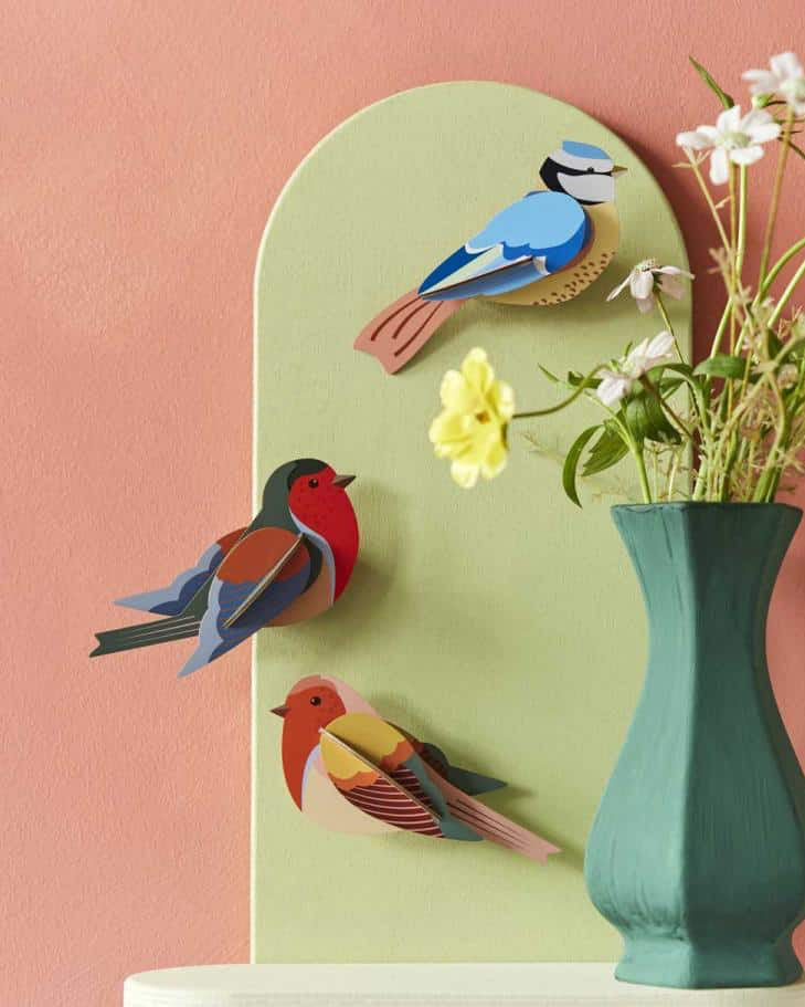 Studio Roof Wall Art  / Garden Birds / Set Of 2