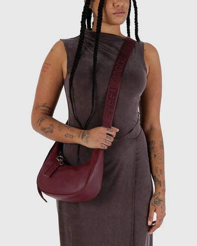 Baggu Recycled Leather Small Crescent Bag