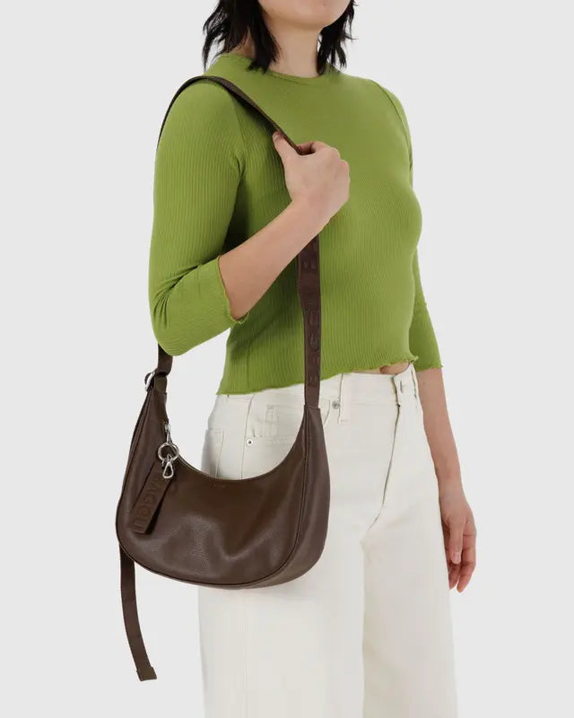 Baggu Recycled Leather Small Crescent Bag