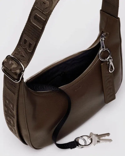 Baggu Recycled Leather Small Crescent Bag