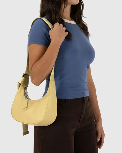 Baggu Recycled Leather Small Crescent Bag