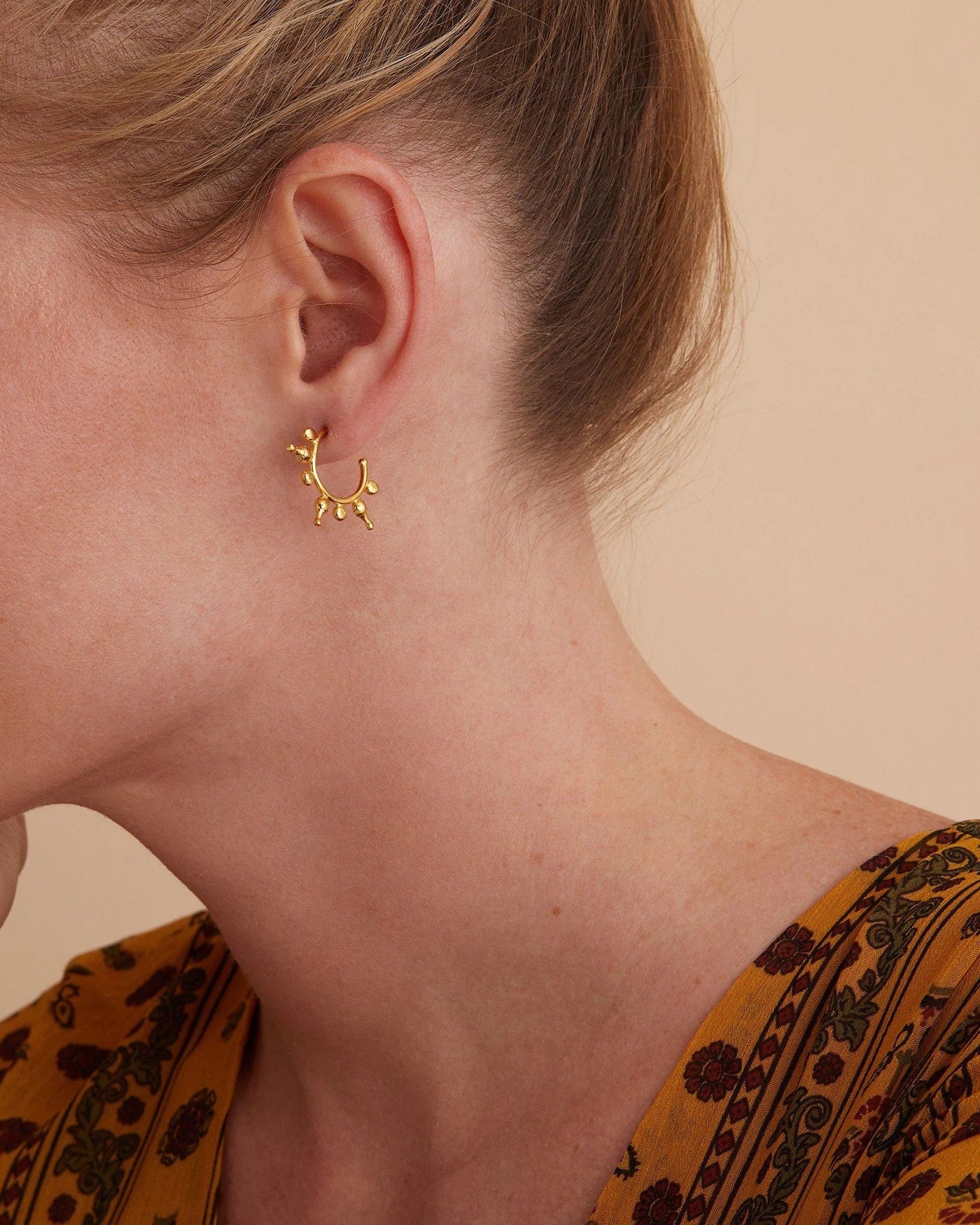 Jale Antique Gold Hoop Earrings