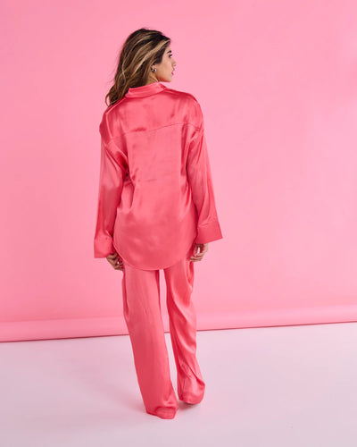 Kip & Co Satin Long Sleeve Shirt & Pant Pyjama Set